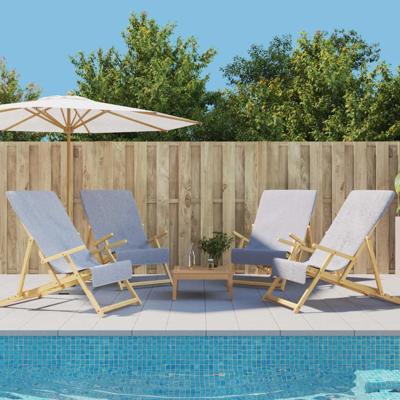 VidaXL Strandhanddoeken 4 st 400 g/m² 60x135 cm stof grijs