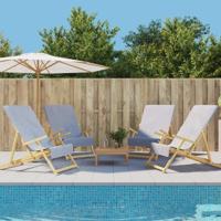 VidaXL Strandhanddoeken 4 st 400 g/m² 60x135 cm stof grijs - thumbnail
