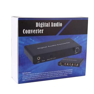 5.1ch Digitale AudioDecoder Converter met optische Toslink SPDIF coaxiaal voor Home Theater / PS4 / PS3 / XBOX360 steun volumeregeling AC-3 DTS