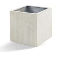Grigio plantenbak Cube XL antiek wit betonlook - thumbnail
