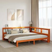 Bed met boekenkast zonder matras grenenhout wasbruin 180x200 cm - thumbnail
