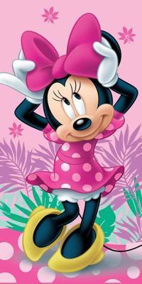 Minnie Mouse strandlaken flower 70 x 140 cm roze Minnie Mouse strandlaken flower 70 x 140 cm roze