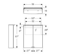 Geberit Option Spiegelkast 56x18x67,5 cm - thumbnail