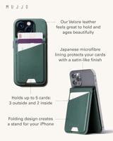 Mujjo Magsafe lederen pasjes houder/stand - Livid Green - thumbnail