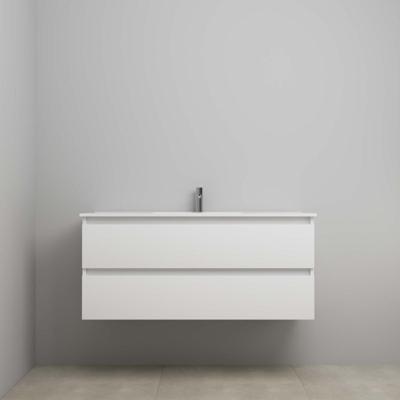 On-Line Onderkast - 120 cm - Voorgemonteerd - Porseleinen Wastafel - 1 Kraangat - Hoogglans Wit