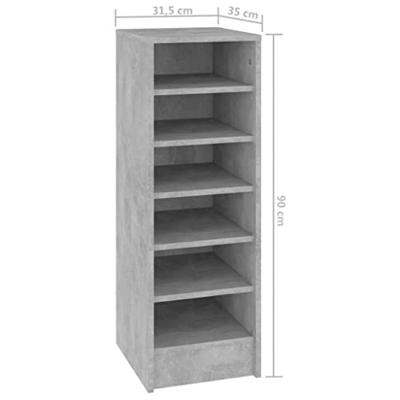 VidaXL Schoenenkast 31,5x35x90 cm bewerkt hout betongrijs VidaXL Schoenenkast 31,5x35x90 cm bewerkt hout betongrijs