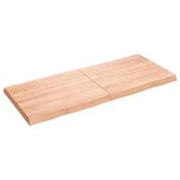 Tafelblad natuurlijke rand 140x60x(2-6) cm eikenhout lichtbruin - thumbnail