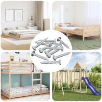 VidaXL Houten schroef 12 pcs zilver m4 x 28 mm ijzer - thumbnail