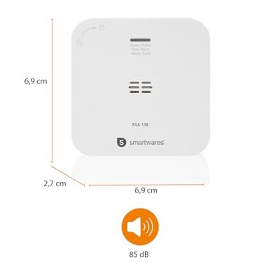 Smartwares FGA-13800 Koolmonoxidemelder Met app-besturing werkt op batterijen Detectie van Koolmonoxide