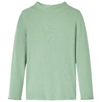VidaXL Kindershirt met lange mouwen lage col 128 donkermintkleurig - thumbnail