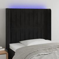 Hoofdbord LED 93x16x118/128 cm fluweel zwart - thumbnail