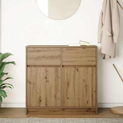 Dressoir lade 80x34x76 cm spaanplaat artisanaal eikenkleurig