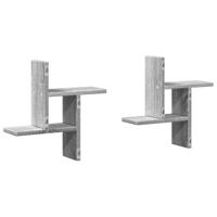Wandschappen 2 st 38x12x38 cm bewerkt hout grijs sonoma eiken - thumbnail