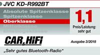JVC KD-R992BT CD-receiver met bluetooth-handsfree-functie en audiostreaming zwart - thumbnail