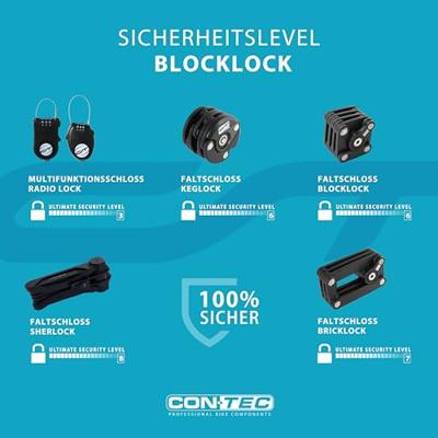 CONTEC faltschloss "blocklock" ct folding socket blocklo 64 cm, black CONTEC faltschloss "blocklock" ct folding socket blocklo 64 cm, black