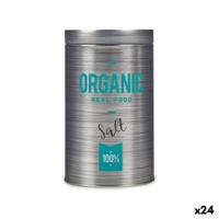 Tin Organic Zout Grijs Blik 10,4 x 18,2 x 10,4 cm (24 Stuks) - thumbnail