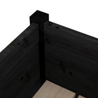 VidaXL Plantenbak 31x31x70 cm massief grenenhout zwart - thumbnail