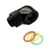 Alphacool eiszapfen l-connector rotatable g1/4 ag to g1/4 ig aansluiting (zwart) - thumbnail