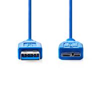 USB 3.0-Kabel | A Male - Micro-B Male | 2,0 m | Blauw - thumbnail