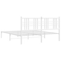 Bedframe met hoofdbord metaal wit 160x200 cm - thumbnail