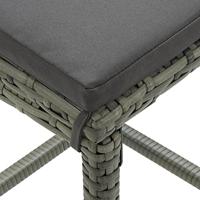 Barkrukken 6 st met kussens poly rattan grijs - thumbnail