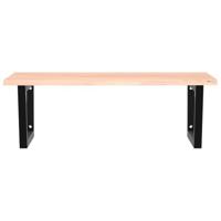 Badkamer wandschap staal en massief eikenhout - thumbnail