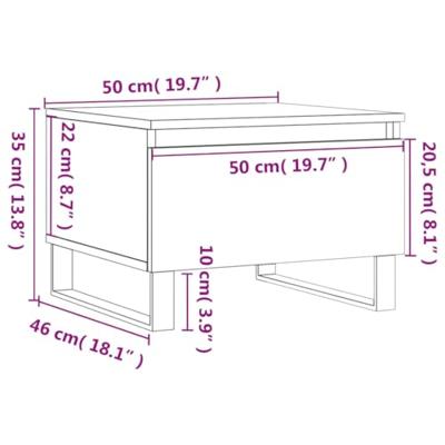 Salontafels 2 st 50x46x35 cm bewerkt hout zwart