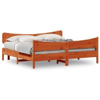 Bedframe zonder matras massief grenenhout wasbruin 180x200 cm - thumbnail