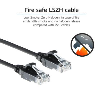 ACT DC9900 LSZH U/UTP CAT6 Datacenter Slimline Patchkabel Snagless | RJ45 Connectoren | Zwart | 50 cm