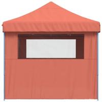 Partytent inklapbaar pop-up met 4 zijwanden terracottakleurig - thumbnail
