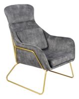 Artistiq Fauteuil 'Phelipe' Velvet, kleur grijs - thumbnail
