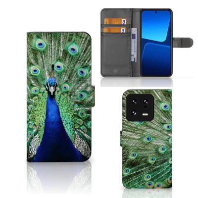 Xiaomi 13 Pro | Telefoonhoesje | Met pasjeshouder | Pauw