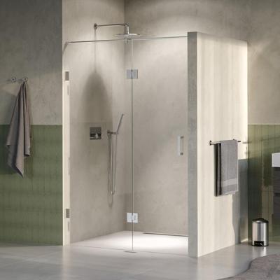 Brauer Void - Nisdeur - 2-Delig - Helder Glas - 130 x 200 cm - Omkeerbaar - met Draaideur 60 cm - Aan Glas - incl. Glascoating - PVD RVS-Kleurig