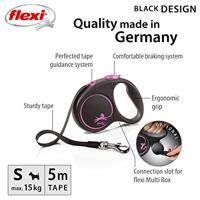 Flexi Black Design S 5 m Geel Hond Intrekbare riem - thumbnail