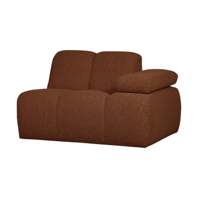 Woood Mojo 1-zits bank arm rechts bouclé Roestbruin