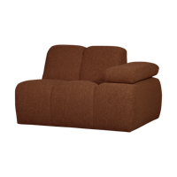 Woood Mojo 1-zits bank arm rechts bouclé Roestbruin - thumbnail