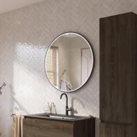 Ben Circulo ronde spiegel met LED verlichting en anti-condens Ø80cm mat zwart - thumbnail