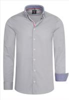 RustyNeal - Herenoverhemd - Grijs - Dubbele Kraag - Katoen - thumbnail