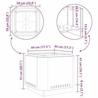 Vuurkorf Zwart 58 x 58 x 51 cm Koudgewalst staal - thumbnail