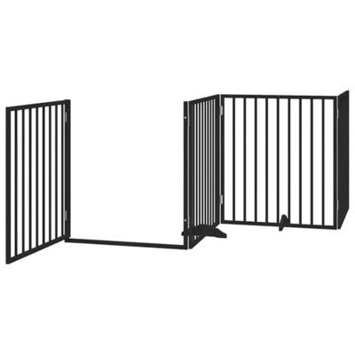 VidaXL Hondenhek inklapbaar 6 panelen 480 cm populierenhout zwart VidaXL Hondenhek inklapbaar 6 panelen 480 cm populierenhout zwart