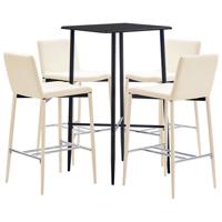 vidaXL 5-delige Barset kunstleer crème - thumbnail