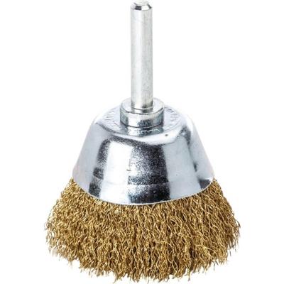 Lessmann Potborstel | d. 50 mm schacht 6 mm draaddikte 0,2 mm | messing | 10500 min-¹ | 1 stuk - 435542 435542