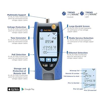Trend Networks R158006 PoE Pro BT Kabeltester Meetbereik: Netwerk
