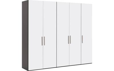 Goossens Kledingkast Easy Storage Ddk, Kledingkast 253 cm breed, 220 cm hoog, 5x glas draaideur
