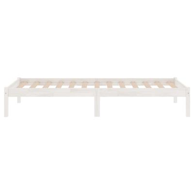 Bedframe massief hout wit 120x190 cm