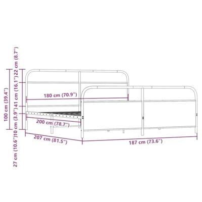 Bedframe zonder matras metaal sonoma eikenkleurig 180x200 cm Bedframe zonder matras metaal sonoma eikenkleurig 180x200 cm
