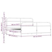 Bedframe zonder matras metaal sonoma eikenkleurig 180x200 cm - thumbnail