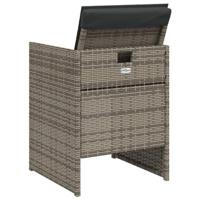 Tuinstoelen 4 st met kussens poly rattan grijs - thumbnail