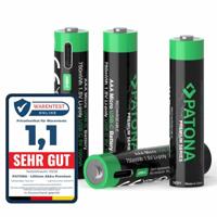 4 x AAA oplaadbare batterijen, USB-C aansluiting - 1,5V - 500mAh - thumbnail