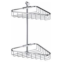 Hoekdraadkorf Hotbath Cobber Dubbel Wandmodel Geborsteld Messing PVD - thumbnail